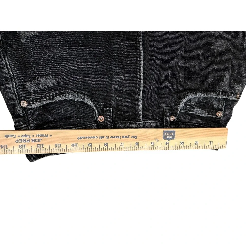 Free People We The Free Blk Distressed Denim Cutoff Shorts Womens 25 Button Fly